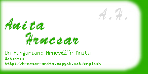 anita hrncsar business card